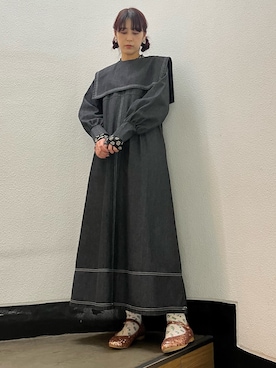 「アイテム（パンプス、ピンク系）」を使った、nanakaさん（レディース・163cm）の冬コーディネート