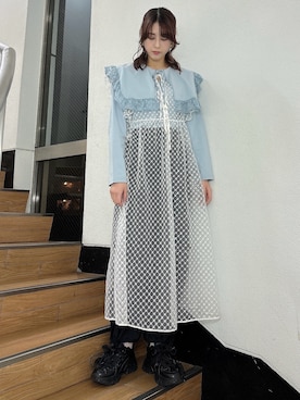 「襟付きトップス」｜「アイテム（ワンピース/ドレス）」を使った、nanakaさん（レディース・163cm）の冬コーディネート