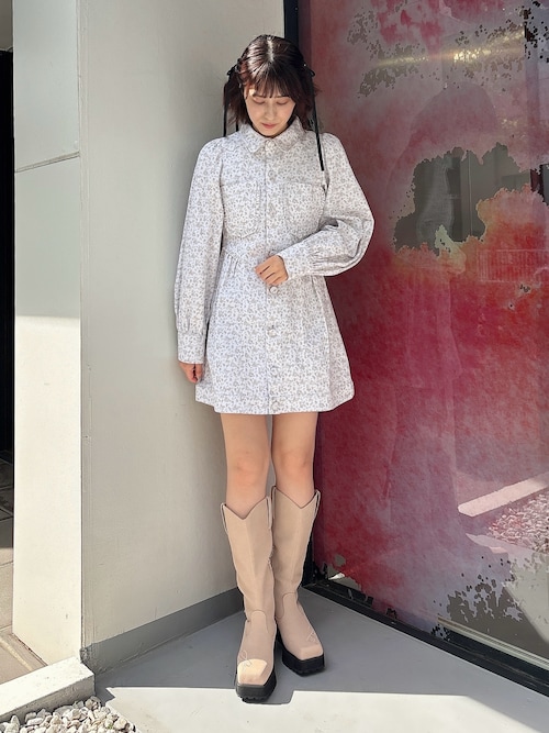 新品　merryjenny floralフレアミニワンピース ブルー floralフレアミニワンピース merryjenny ブルー （merry jenny