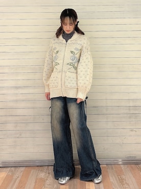「merry jenny（メリージェニー）のアイテム（バレエシューズ）」を使った、nanakaさん（レディース・163cm）の秋コーディネート
