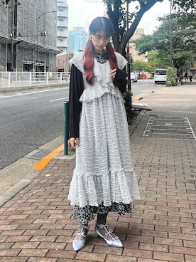 「merry jenny（メリージェニー）のアイテム（ワンピース/ドレス）」を使った、nanakaさん（レディース・163cm）の秋コーディネート