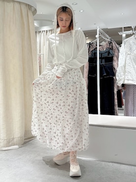 「merry jenny（メリージェニー）のアイテム（ニットキャップ/ビーニー）」を使った、nanakaさん（レディース・163cm）の春コーディネート