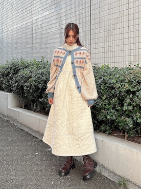 「キルトワンピース」｜nanakaさん（レディース・163cm）の秋コーディネート
