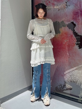 「メロートップス」｜「アイテム（シューズ）」を使った、nanakaさん（レディース・163cm）の夏コーディネート