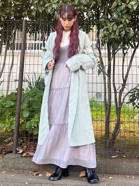 「リボンコート」｜nanakaさん（レディース・163cm）の冬コーディネート