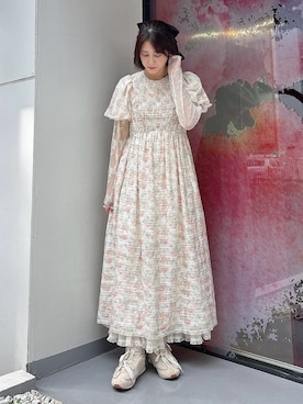 「merry jenny（メリージェニー）のアイテム（ワンピース/ドレス）」を使った、nanakaさん（レディース・163cm）の夏コーディネート