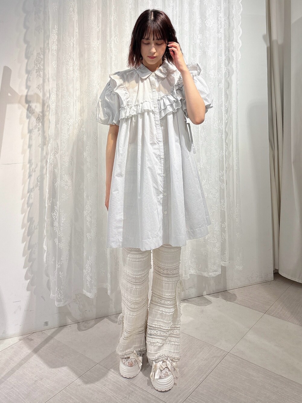 stripe frillfrill ワンピースを使った人気ファッションコーディネート