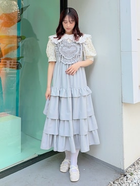 「merry jenny（メリージェニー）のフリルマリンカラーブラウス（シャツ/ブラウス、その他）」を使った、nanakaさん（レディース・163cm）の春コーディネート
