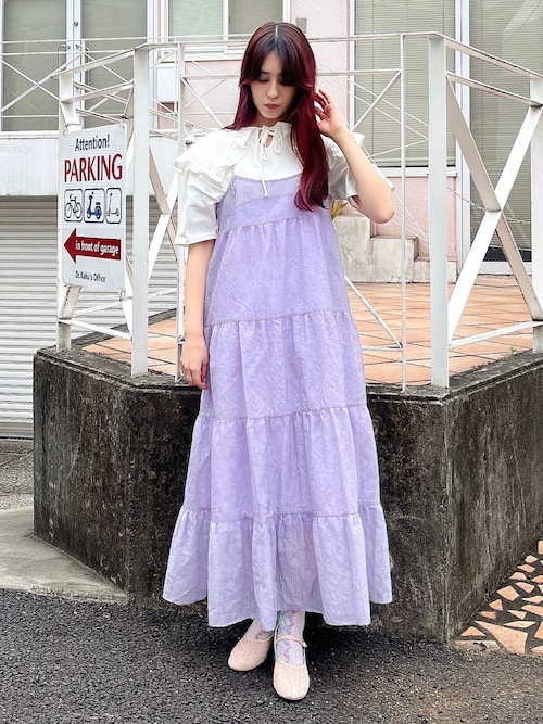 メリージェニー メッシュフリルキャミワンピース ブラック