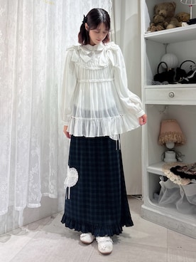 「アイテム（チュニック）」を使った、nanakaさん（レディース・163cm）の秋コーディネート