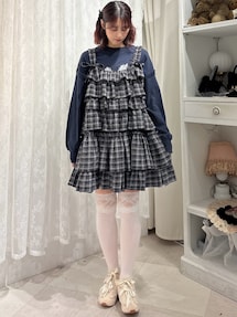 チェックホイップクリームミニワンピース｜メリージェニー（merry