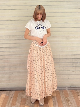 「merry jenny（メリージェニー）のアイテム（ニットキャップ/ビーニー）」を使った、nanakaさん（レディース・163cm）の夏コーディネート