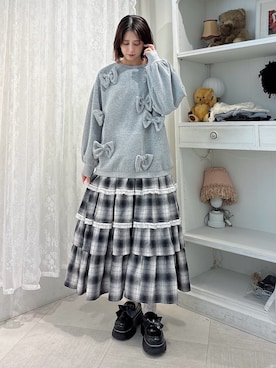 「アイテム（スウェット）」を使った、nanakaさん（レディース・163cm）の夏コーディネート