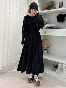 JUN&ROPE ブラック フリース ワンピース ジュンアンドロペ ブラックフリースノースリーブワンピース - メルカリ