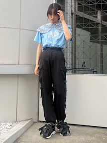 【完売品】merry jenny リボンサテンカーゴパンツ merry jenny リボンサテンカーゴパンツ（ブラック