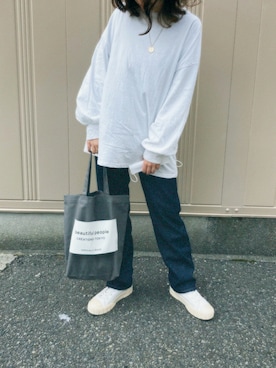 「LVEU.（ラブユ.）のアイテム」を使った、𝗠さん（レディース・161cm）の秋コーディネート
