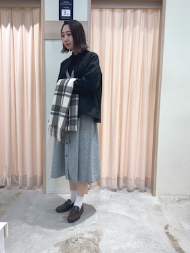 「Te chichi TERRASSE（テチチテラス）のアイテム（その他アウター）」を使った、田丸七緒【168cm】さん（レディース・168cm）の秋コーディネート