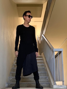 「Blackfashion」｜xxjjiiさん（メンズ・180cm）の冬コーディネート