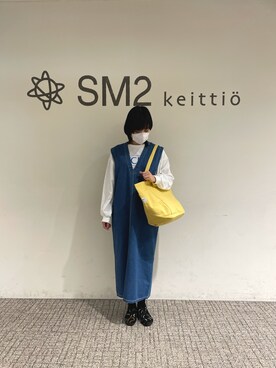 「Samansa Mos2 blue」｜「アイテム（ジャンパースカート）」を使った、sm2kbmjさん（レディース・159cm）の冬コーディネート
