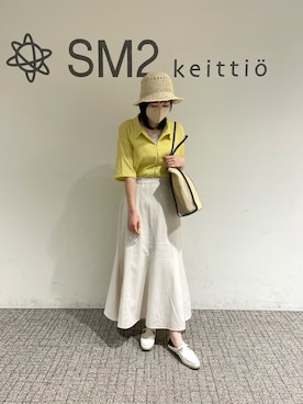 「Samansa Mos2 blue」｜「アイテム（スリッポン）」を使った、sm2kbmjさん（レディース・159cm）の春コーディネート