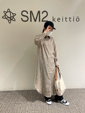 「Samansa Mos2 blue（サマンサモスモスブルー）のアイテム（キャップ）」を使った、sm2kbmjさん（レディース・159cm）の春コーディネート