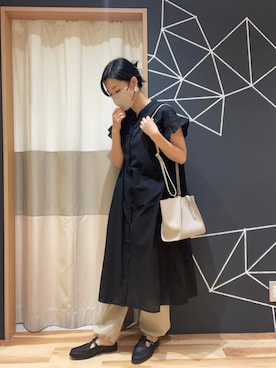 「Samansa Mos2 blue」｜「アイテム（スリッポン）」を使った、sm2kbmjさん（レディース・159cm）の夏コーディネート