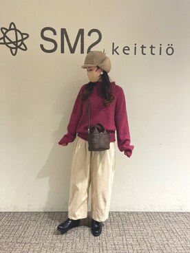 「Samansa Mos2 blue」｜「アイテム（キャップ）」を使った、sm2kbmjさん（レディース・159cm）の冬コーディネート
