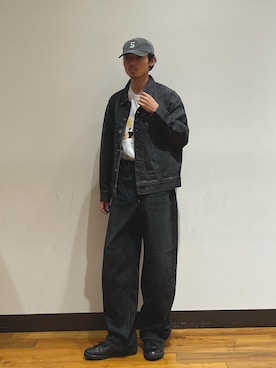 「アイテム（デニムジャケット）」を使った、UCさん（メンズ・169cm）の夏コーディネート
