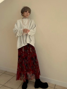 「アイテム（スカート）」を使った、amichanさん（レディース・161cm・50代）の秋コーディネート