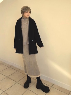 「アイテム（テーラードジャケット）」を使った、amichanさん（レディース・161cm）の秋コーディネート