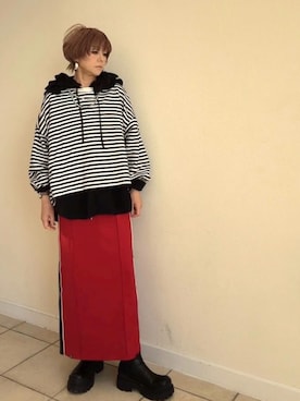 「アイテム（スカート）」を使った、amichanさん（レディース・161cm・50代）の秋コーディネート