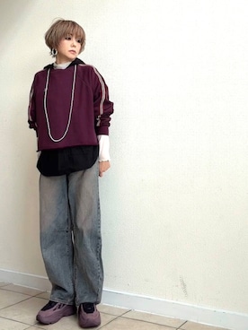 「アイテム（Tシャツ/カットソー）」を使った、amichanさん（レディース・161cm・50代）の冬コーディネート