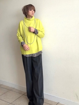 「H&M（エイチ・アンド・エム）のアイテム（トップス）」を使った、amichanさん（レディース・161cm）の冬コーディネート