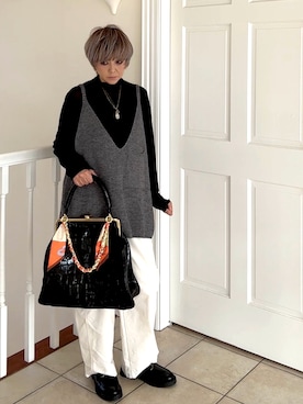 「アイテム（チャーム）」を使った、amichanさん（レディース・161cm）の秋コーディネート