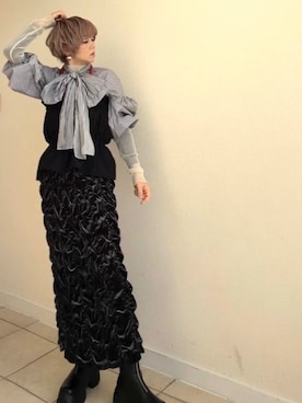 「アイテム（Tシャツ/カットソー）」を使った、amichanさん（レディース・161cm・50代）の冬コーディネート