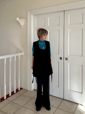 「アイテム（ノーカラージャケット）」を使った、amichanさん（レディース・161cm）の秋コーディネート