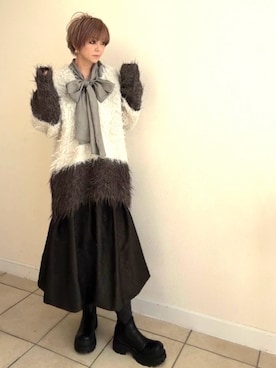 「アイテム（ブーツ）」を使った、amichanさん（レディース・161cm・50代）の秋コーディネート