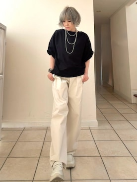 「ZARA（ザラ）のアイテム（シャツ/ブラウス、ブラック系）」を使った、amichanさん（レディース・161cm）の春コーディネート