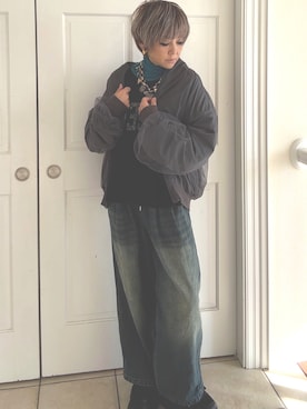 「アイテム（ブルゾン）」を使った、amichanさん（レディース・161cm）の秋コーディネート