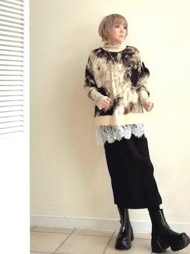 「GU（ジーユー）のアイテム（アクセサリー）」を使った、amichanさん（レディース・161cm）の冬コーディネート