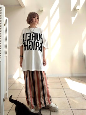 「EVOL（イーボル）のアイテム」を使った、amichanさん（レディース・161cm）の夏コーディネート
