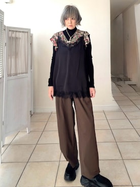 「ZARA（ザラ）のアイテム（シャツ/ブラウス、オレンジ系）」を使った、amichanさん（レディース・161cm）の春コーディネート