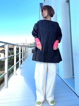 「Heather（ヘザー）のアイテム（トップス、グレー系）」を使った、amichanさん（レディース・161cm）の秋コーディネート