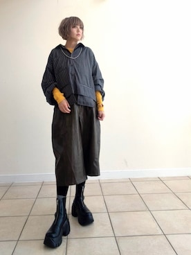 「GU（ジーユー）のアイテム（アクセサリー）」を使った、amichanさん（レディース・161cm）の秋コーディネート