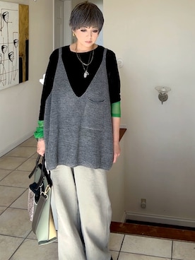 「アイテム（スウェットパンツ）」を使った、amichanさん（レディース・161cm）の秋コーディネート