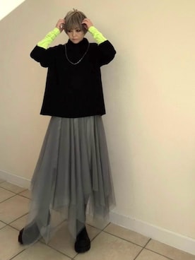 「アイテム（ネックレス）」を使った、amichanさん（レディース・161cm）の秋コーディネート