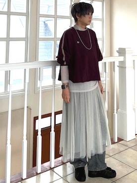 「アイテム（Tシャツ/カットソー）」を使った、amichanさん（レディース・161cm）の秋コーディネート
