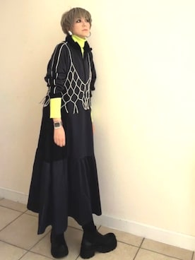 「アイテム（ワンピース）」を使った、amichanさん（レディース・161cm）の秋コーディネート