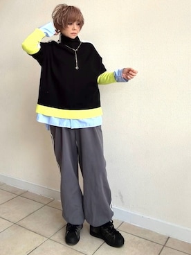 「アイテム（ニット/セーター）」を使った、amichanさん（レディース・161cm・50代）の冬コーディネート