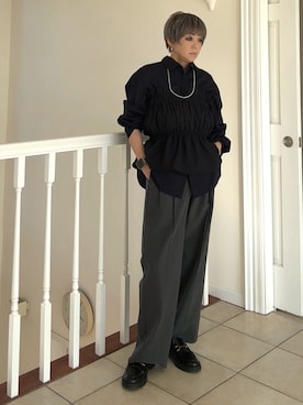 「アイテム（ローファー）」を使った、amichanさん（レディース・161cm）の秋コーディネート